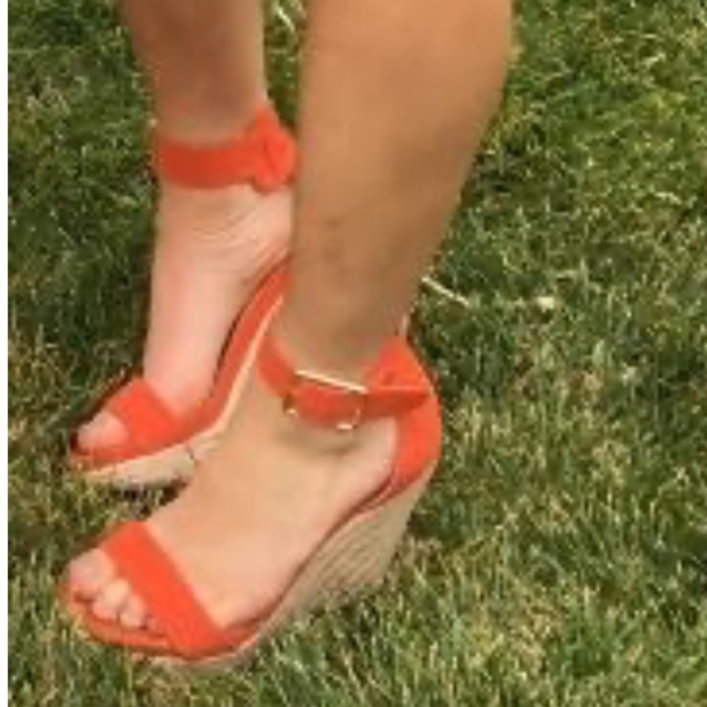 Orange Calvin Klein wedges